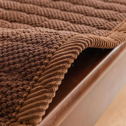 Sofa Seat Cover Ribbed Corduroy Thickened Padding Anti-Slip