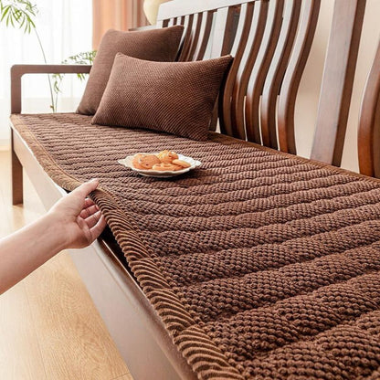 Sofa Seat Cover Ribbed Corduroy Thickened Padding Anti-Slip