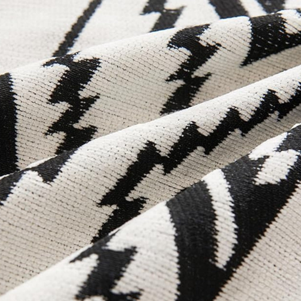 Sofa Throw Boho Geometric Jacquard Chenille Blend & Machine Washable