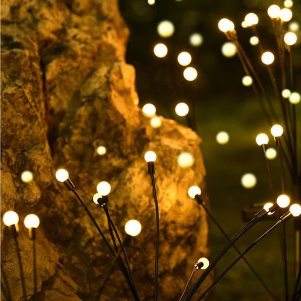 Solar Garden Lights Warm LEDs Weatherproof Adjustable Stakes