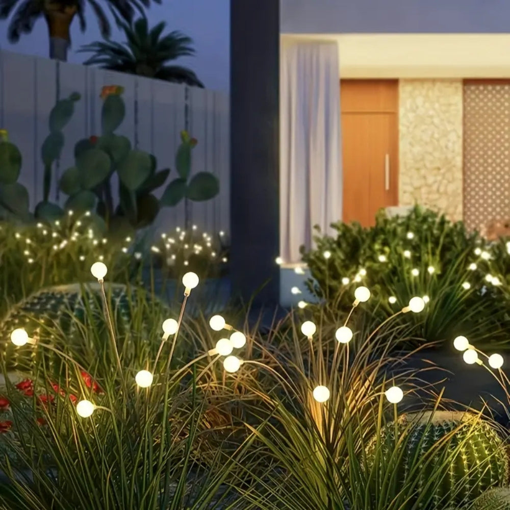 Solar Garden Lights Warm LEDs Weatherproof Adjustable Stakes