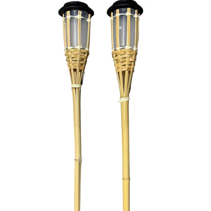 Solar Garden Stake Light Bamboo Flickering Flame LED