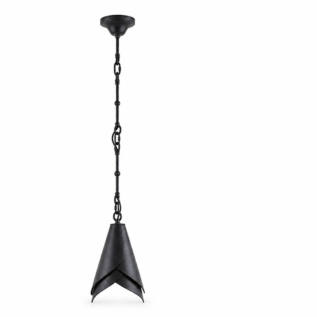 Solid Brass Folded Shade Pendant Light (Adjustable Chain)