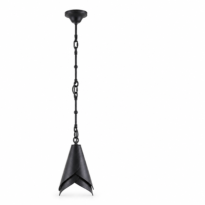 Solid Brass Folded Shade Pendant Light (Adjustable Chain)