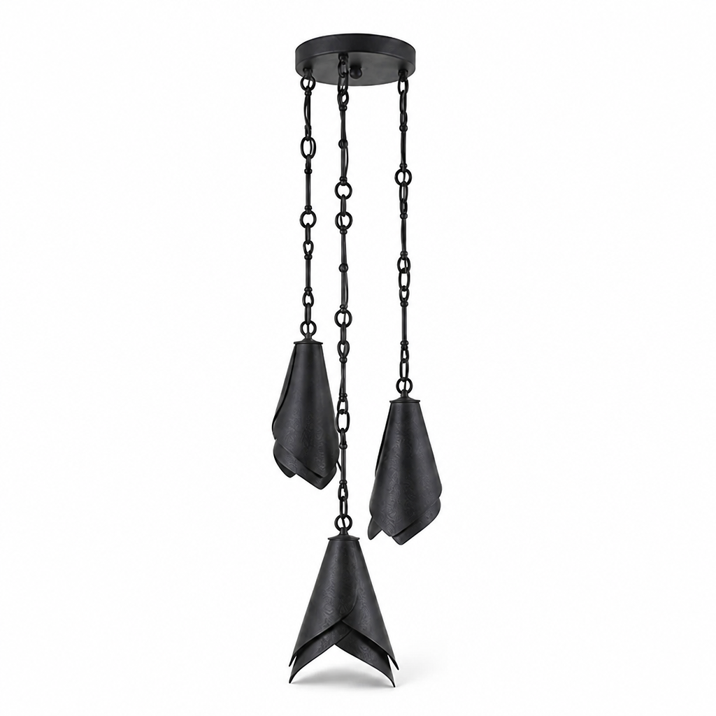 Solid Brass Folded Shade Pendant Light (Adjustable Chain)