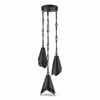 Solid Brass Folded Shade Pendant Light (Adjustable Chain)