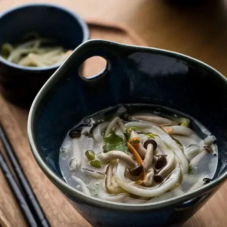 Soup Bowl Heat-Retaining Ceramic Dual Handles Dishwasher-Safe