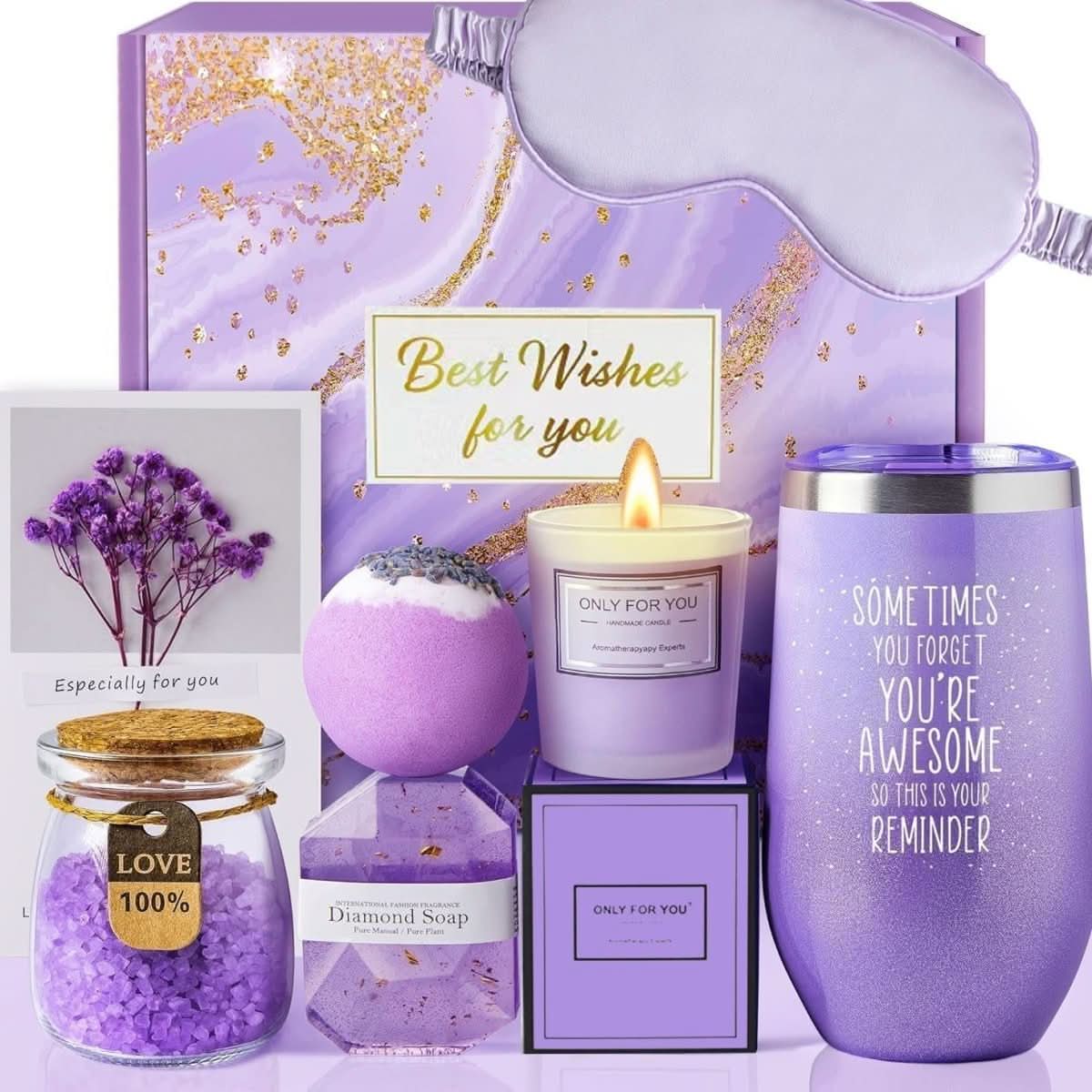 Spa Gift Set Bath & Aromatherapy Metal Basket