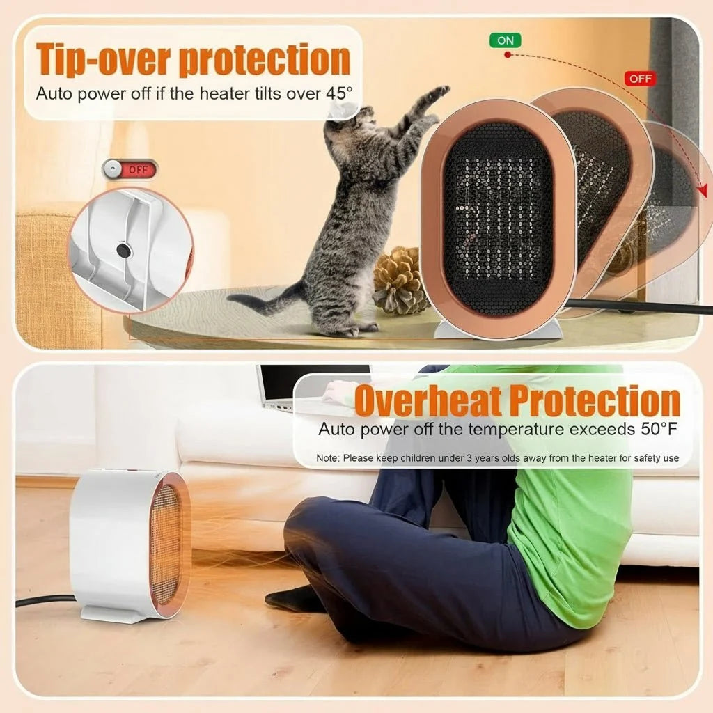 Space Heater Compact Ceramic Overheat Protection