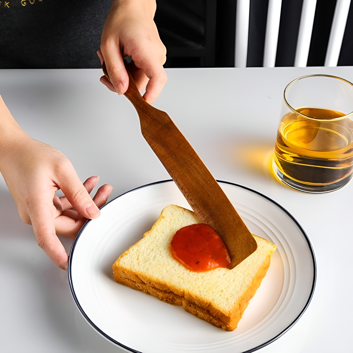 Spatula Set Teak Wood Non-Stick Ergonomic Grip
