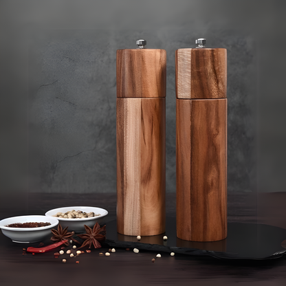 Spice Grinder Acacia Wood Adjustable Coarseness