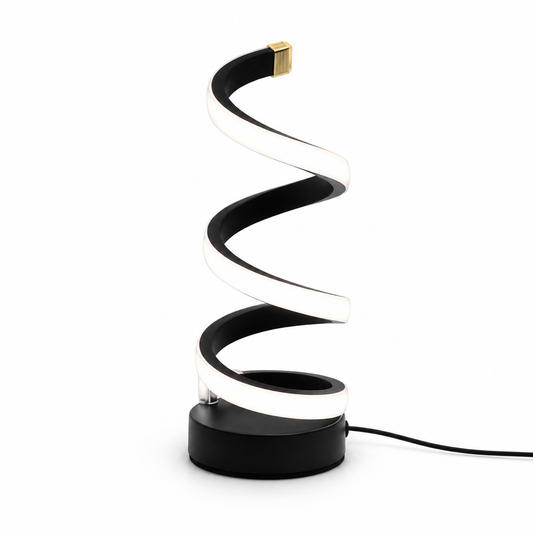 Spiral Table Lamp with Built-In LED and Adjustable Angle