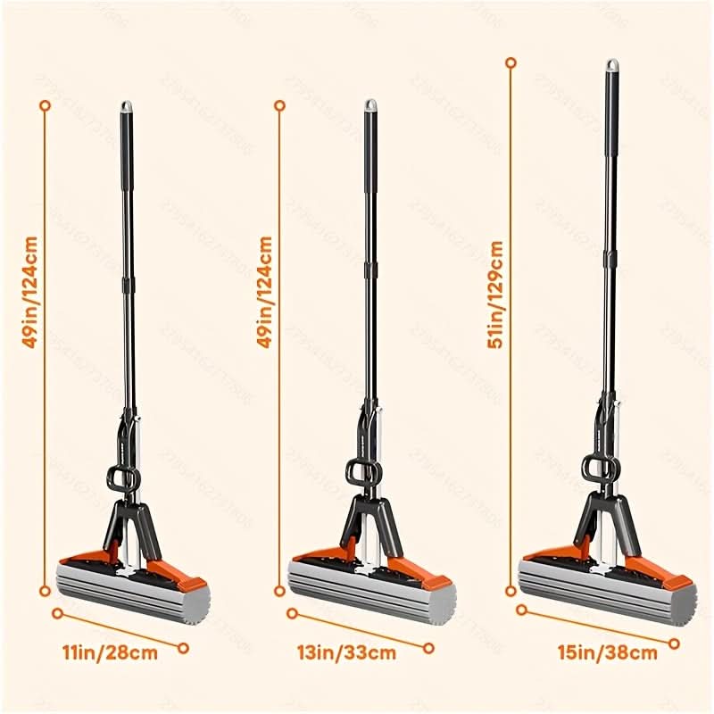 Sponge Mop Lever Wringing PVA With 2 Sponge Heads