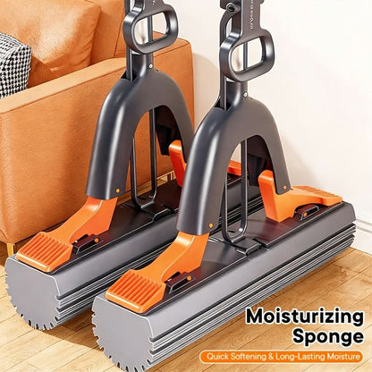 Sponge Mop Lever Wringing PVA With 2 Sponge Heads