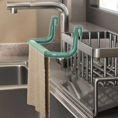 Sponge & Soap Rack Wall-Mounted Carbon Steel Quick Drainage