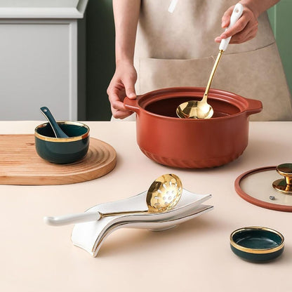 Spoon Rest Porcelain Heat-Resistant & Dishwasher Safe