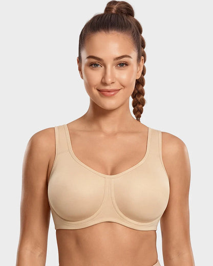 Sports Bra High-Impact Support External Underwire Breathable Mesh Panels