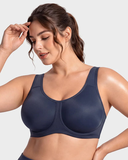 Sports Bra High-Impact Support External Underwire Breathable Mesh Panels