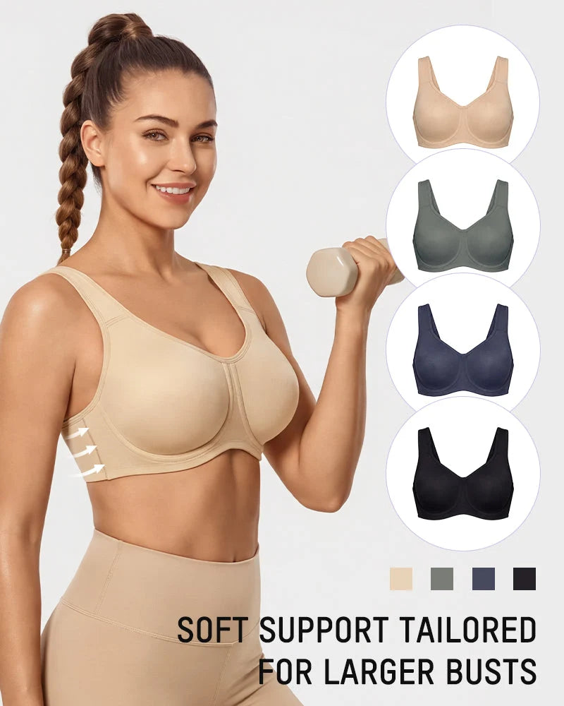 Sports Bra High-Impact Support External Underwire Breathable Mesh Panels