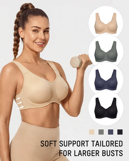 Sports Bra High-Impact Support External Underwire Breathable Mesh Panels