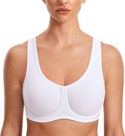 Sports Bra High-Impact Support External Underwire Breathable Mesh Panels