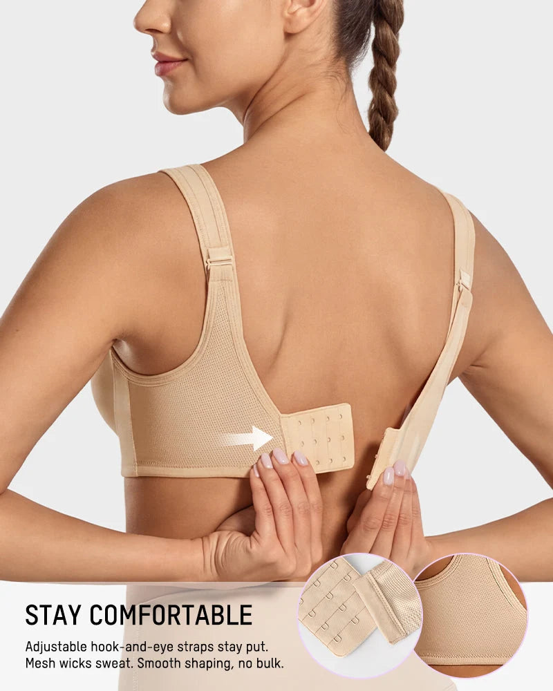 Sports Bra High-Impact Support External Underwire Breathable Mesh Panels