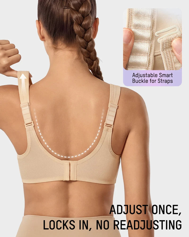 Sports Bra High-Impact Support External Underwire Breathable Mesh Panels