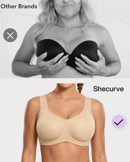 Sports Bra High-Impact Support External Underwire Breathable Mesh Panels