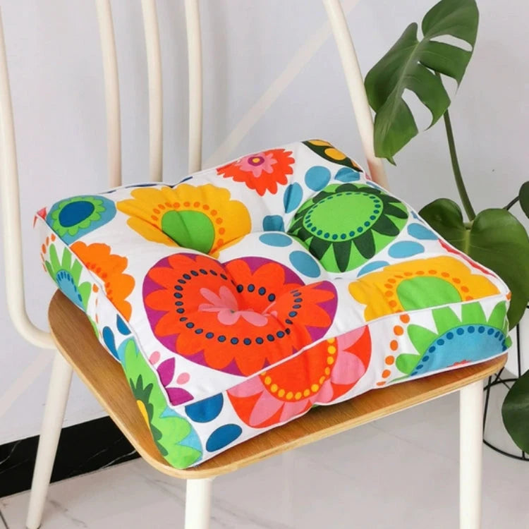 Square Chair Cushion Tufted Microfiber 16 x 16 Inches
