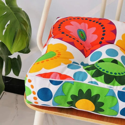 Square Chair Cushion Tufted Microfiber 16 x 16 Inches