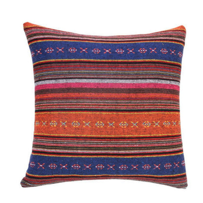 Square Cushion Cover Bohemian Geometric Microfiber & Zip Closure