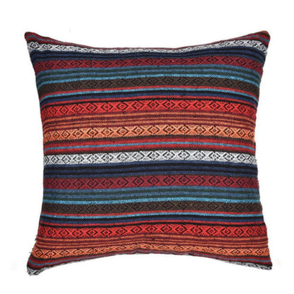 Square Cushion Cover Bohemian Geometric Microfiber & Zip Closure