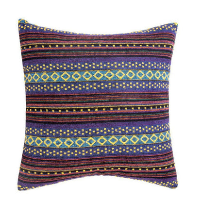 Square Cushion Cover Bohemian Geometric Microfiber & Zip Closure