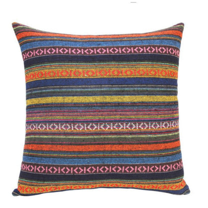 Square Cushion Cover Bohemian Geometric Microfiber & Zip Closure