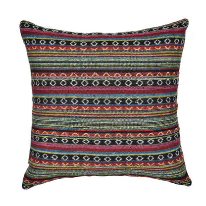 Square Cushion Cover Bohemian Geometric Microfiber & Zip Closure