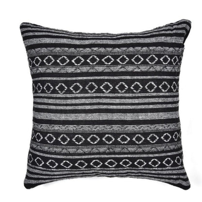 Square Cushion Cover Bohemian Geometric Microfiber & Zip Closure