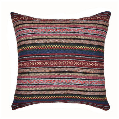 Square Cushion Cover Bohemian Geometric Microfiber & Zip Closure