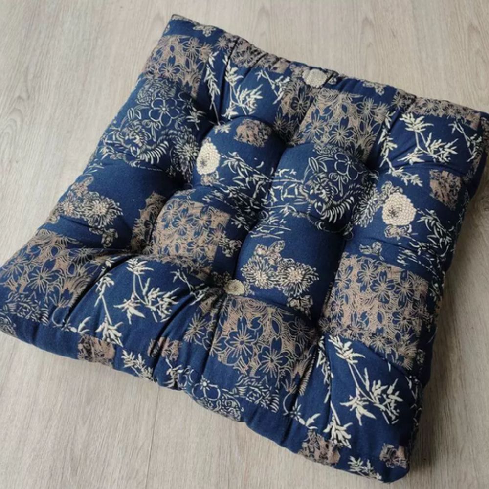 Square Seat Cushion Microfiber Removable Cover & Anti-Slip Strap
