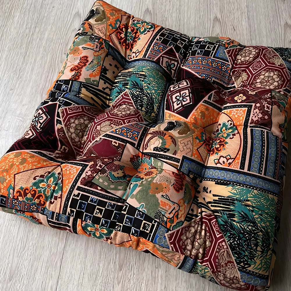 Square Seat Cushion Microfiber Removable Cover & Anti-Slip Strap