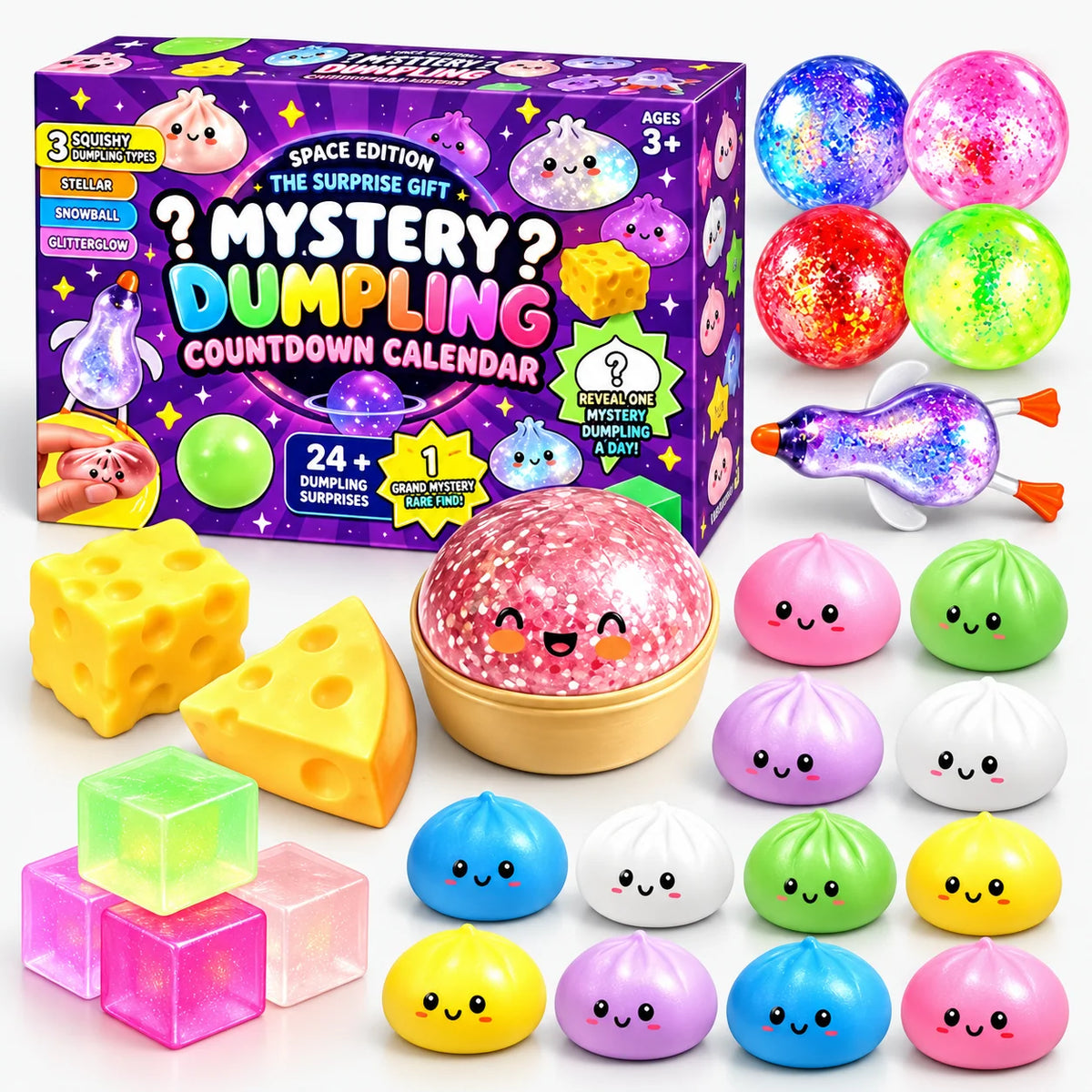 Squishy Toy Advent Calendar 24-Piece Slow-Return Foam Set