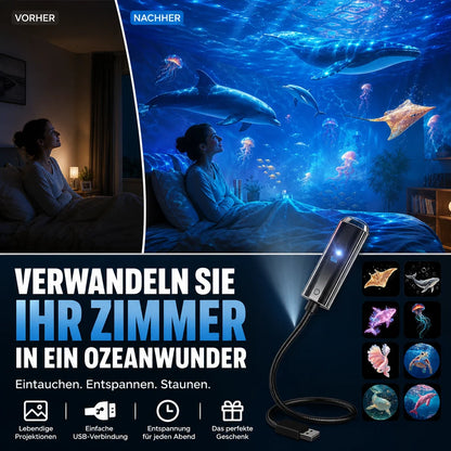 Star Projector Night Light 10 Slides Flexible USB Arm