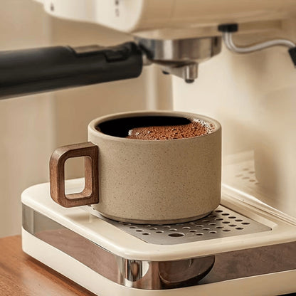 Stoneware Mug Wooden Handle Microwave Safe 250 ml