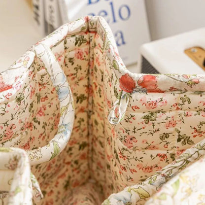 Storage Basket Canvas Floral Machine Washable