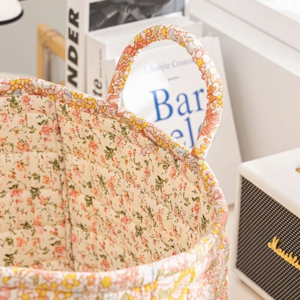 Storage Basket Canvas Floral Machine Washable