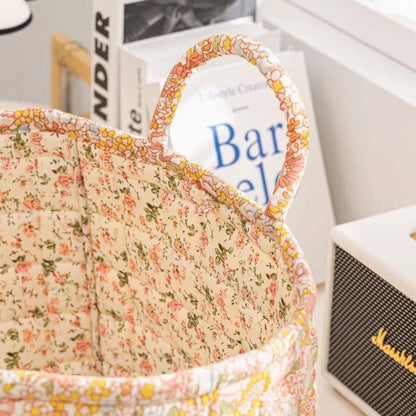 Storage Basket Canvas Floral Machine Washable