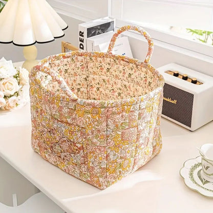Storage Basket Canvas Floral Machine Washable