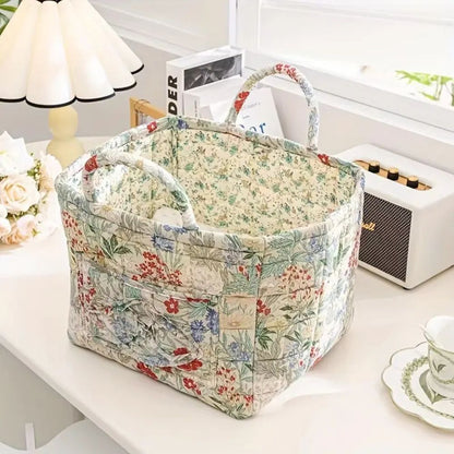 Storage Basket Canvas Floral Machine Washable