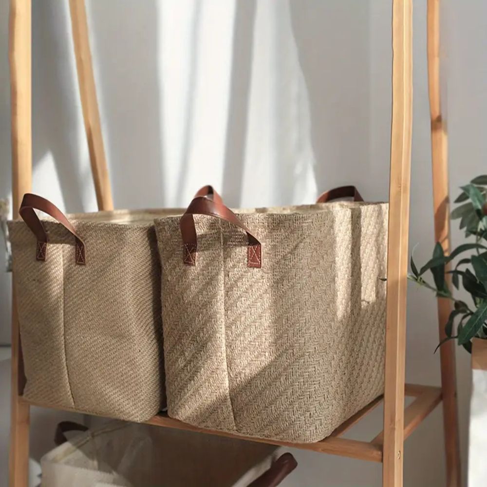 Storage Basket Foldable Woven Sturdy Handles