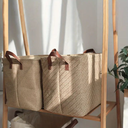 Storage Basket Foldable Woven Sturdy Handles