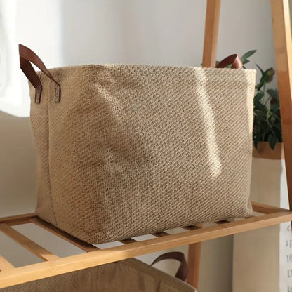 Storage Basket Foldable Woven Sturdy Handles